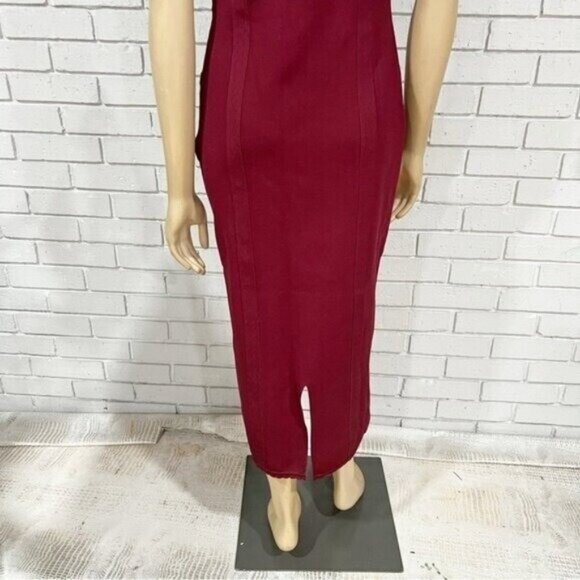 Anthropologie Slim Square‑Neck Ribbed Midi Sweater Dress NWT Size Large - Picture 8 of 11